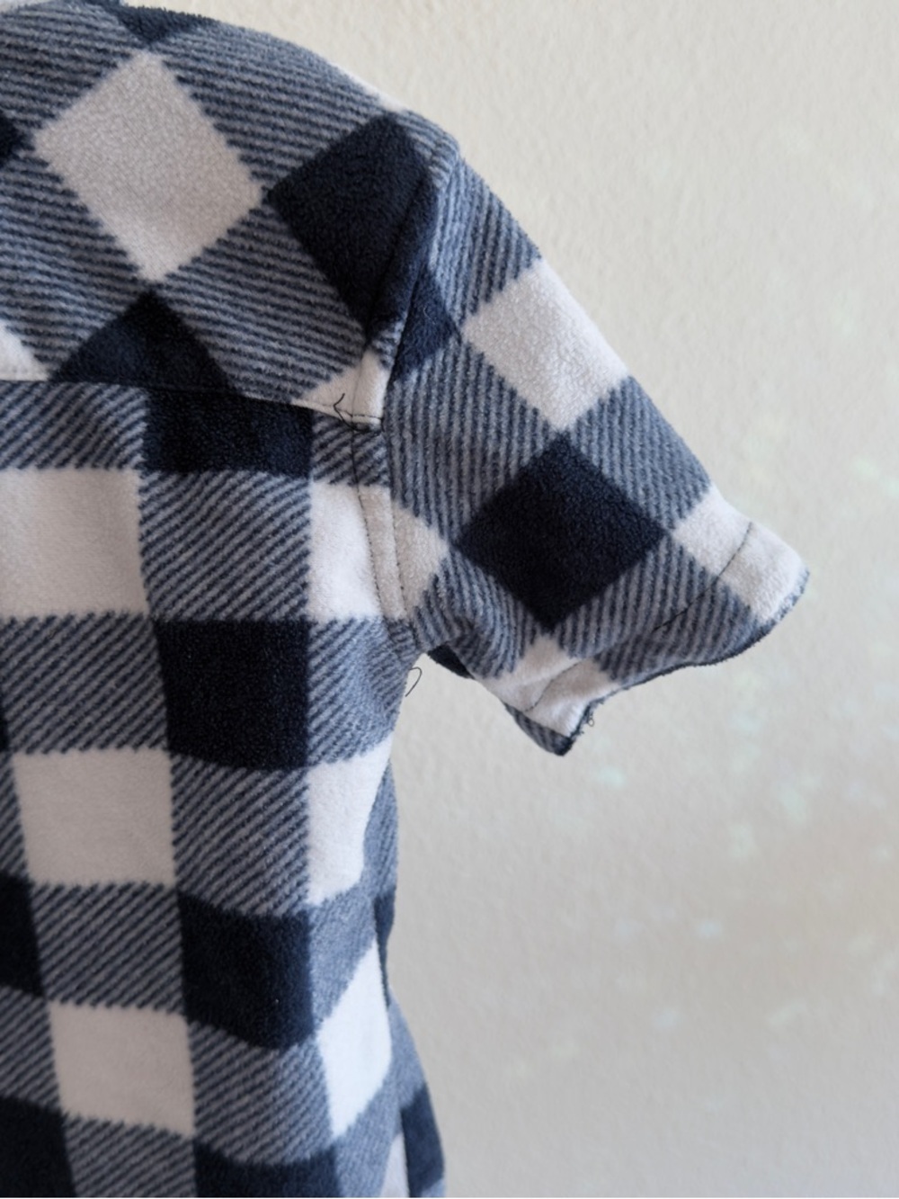 Nomad 3T Buffalo Plaid Fleece Button Up Shirt Navy Gray White Cozy Top Fall - Picture 9 of 13